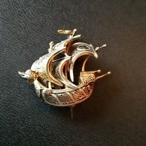 Spanish Made Ship Brooch